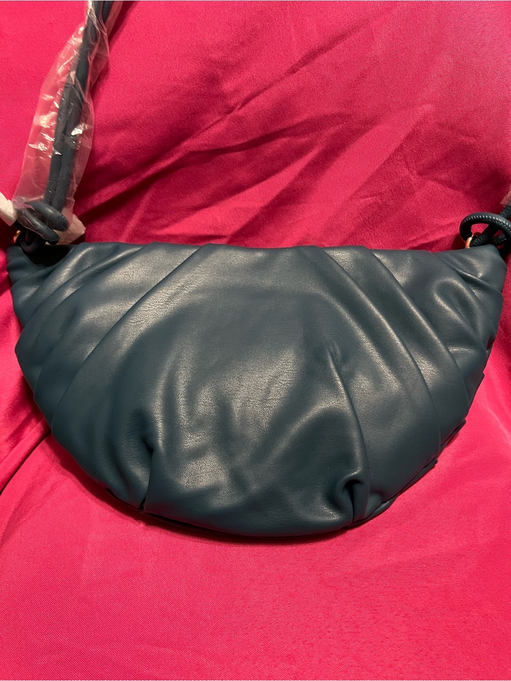 Women's Soft Gathered Shoulder Bag in Teal Blue, by Ecostitch